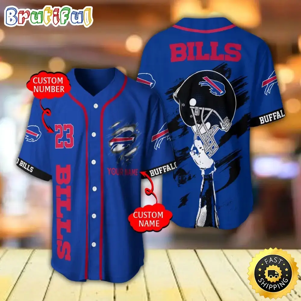 Personalized NFL Buffalo Bills Baseball Jersey Classic Baseball Jerseys Image