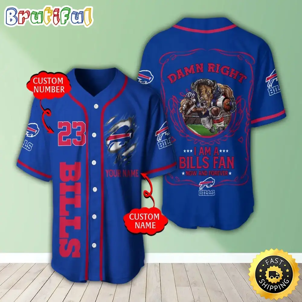 Personalized NFL Buffalo Bills Baseball Jersey Sportswear Tops Image