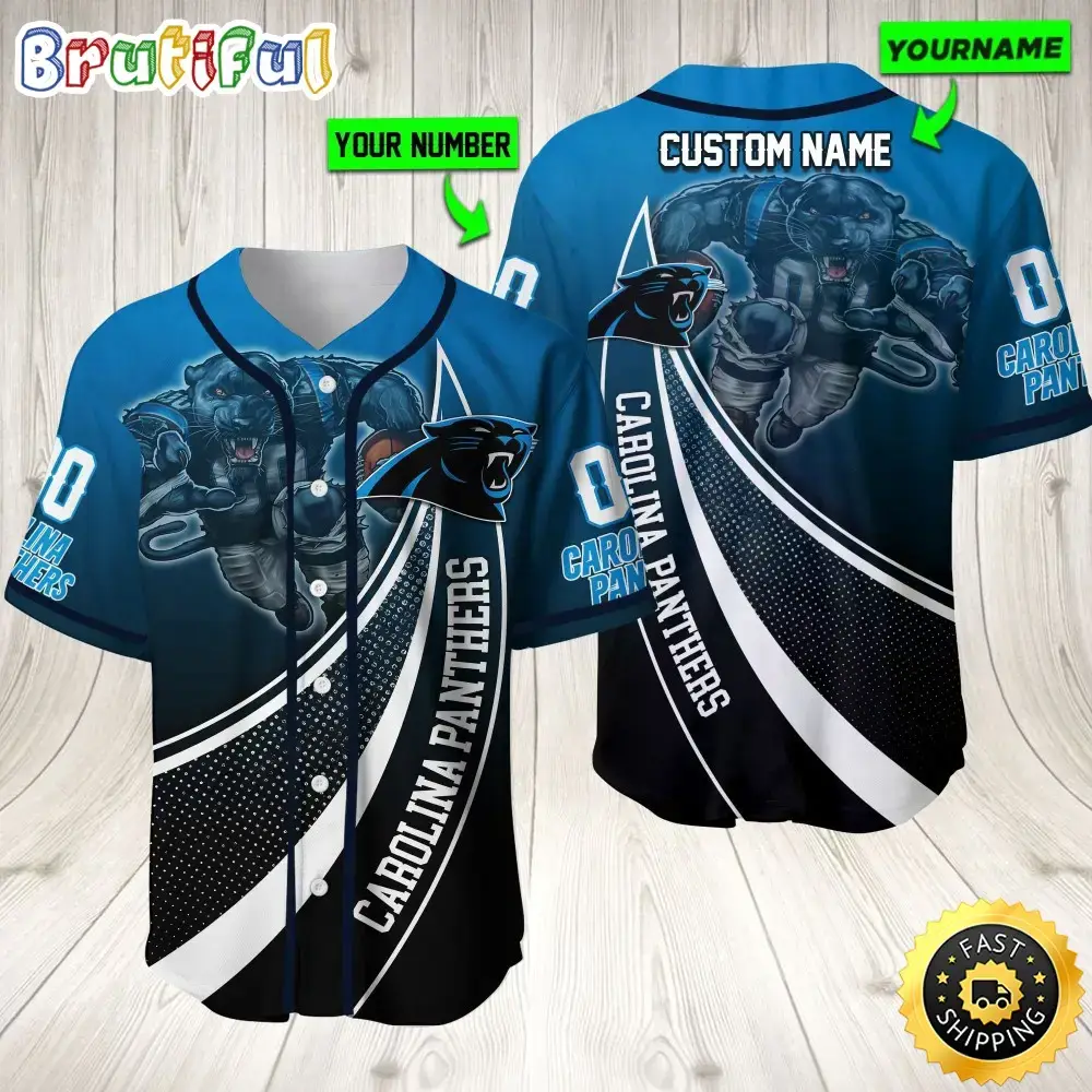 Personalized NFL Carolina Panthers 3D Baseball Jersey Shirts Image