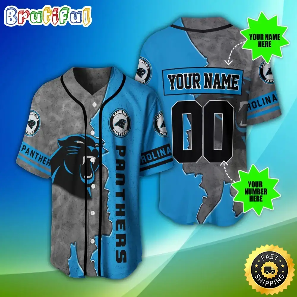 Personalized NFL Carolina Panthers Baseball Jersey Authentic Baseball Attire Image