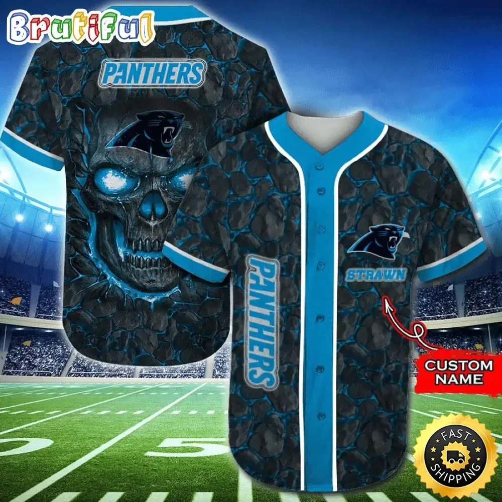 Personalized NFL Carolina Panthers Baseball Jersey Casual Baseball Gear Image