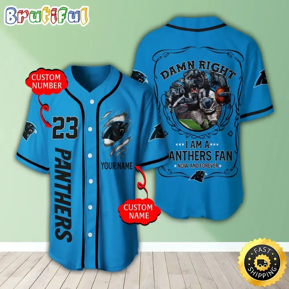 Personalized NFL Carolina Panthers Baseball Jersey Fan Favorite Jerseys Image