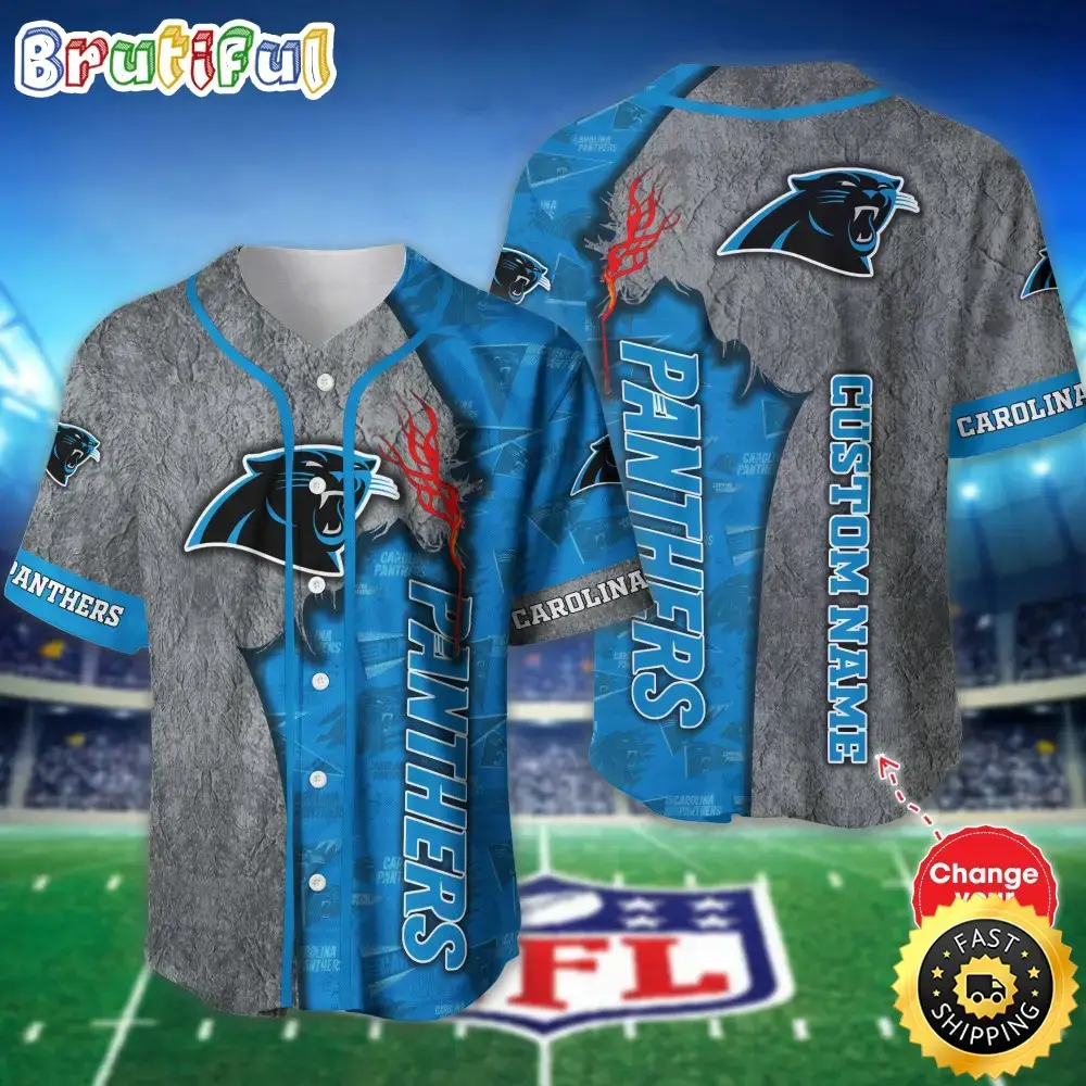 Personalized NFL Carolina Panthers Baseball Jersey Sportswear Tops Image