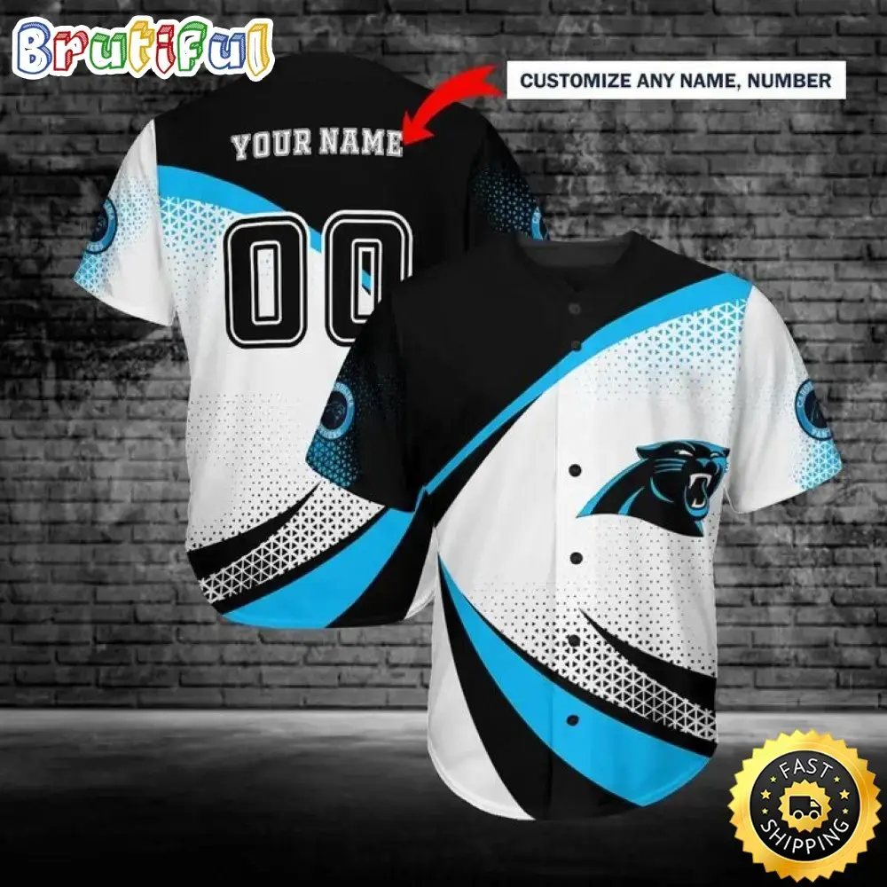 Personalized NFL Carolina Panthers Baseball Jersey Image