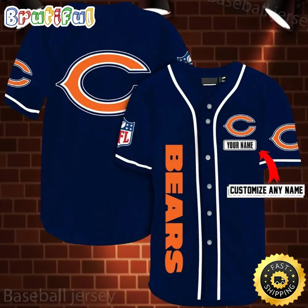 Personalized NFL Chicago Bears Baseball Jersey Sporty Team Jerseys Image