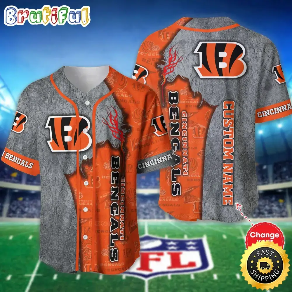 Personalized NFL Cincinnati Bengals Baseball Jersey Casual Baseball Gear Image