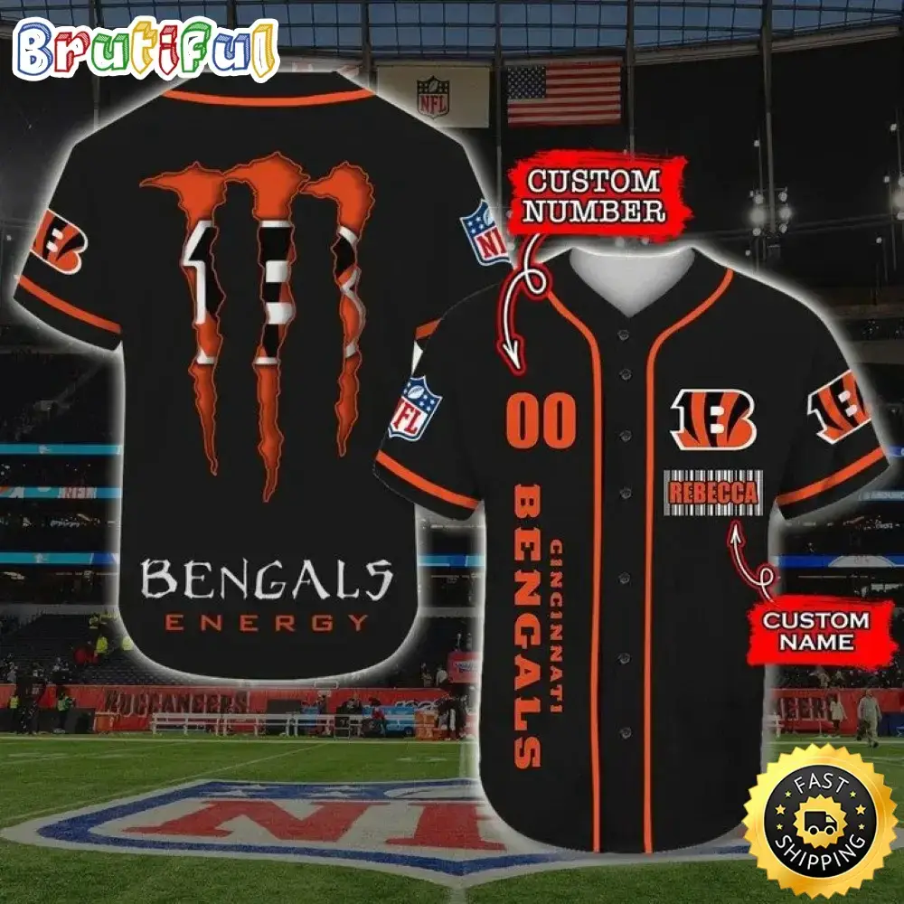 Personalized NFL Cincinnati Bengals Baseball Jersey Dynamic Team Shirts Image