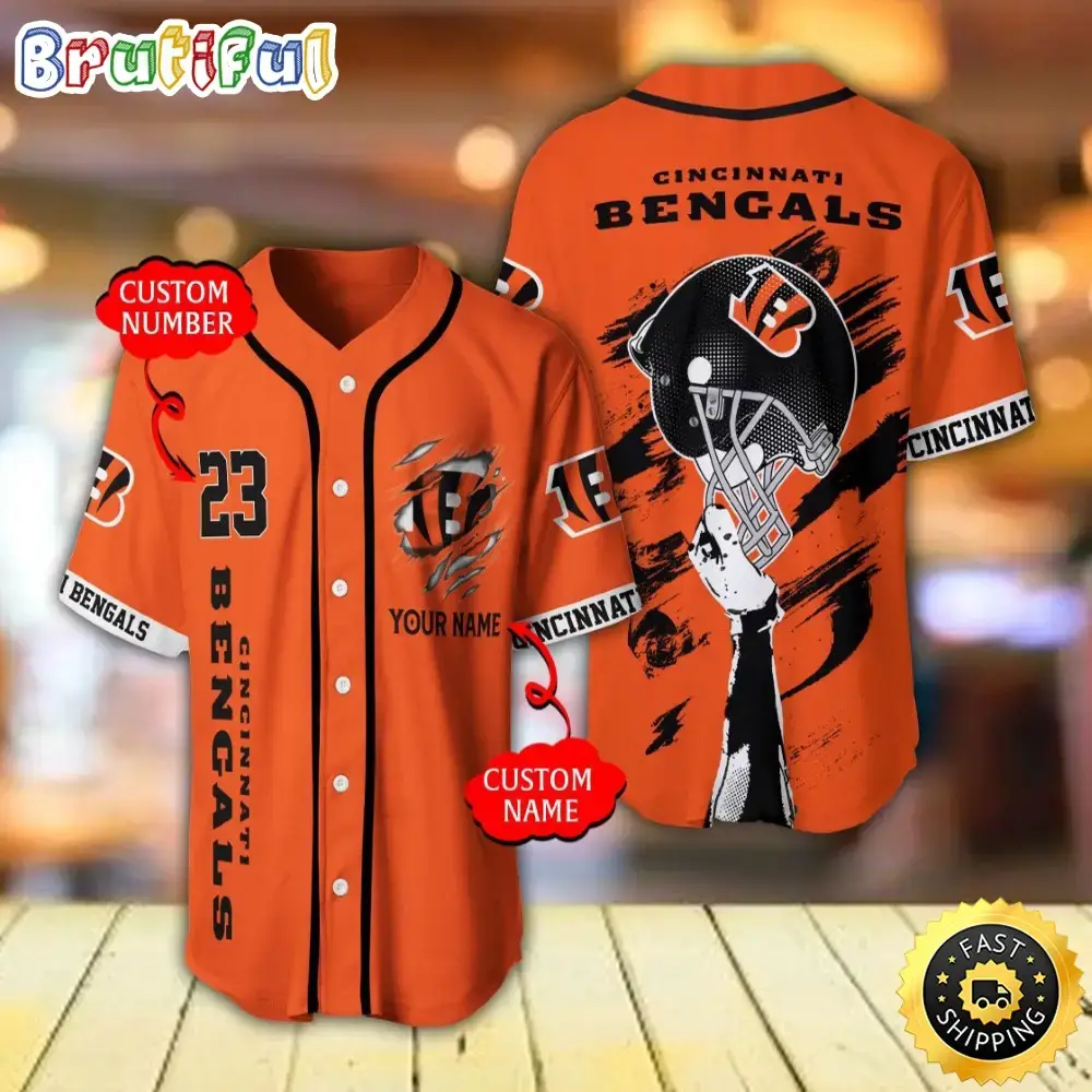 Personalized NFL Cincinnati Bengals Baseball Jersey For Fans Image