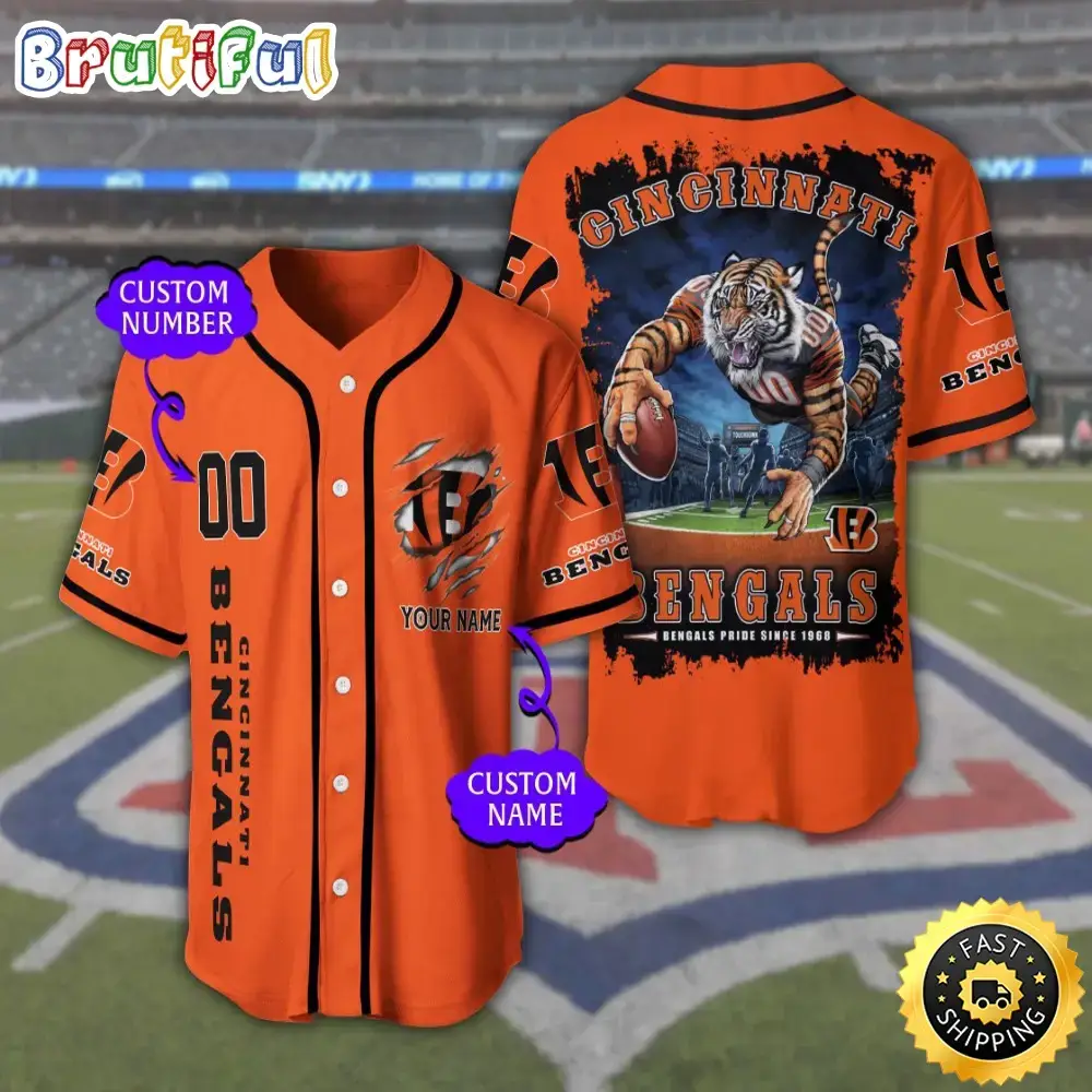 Personalized NFL Cincinnati Bengals Baseball Jersey Sportswear Tops Image