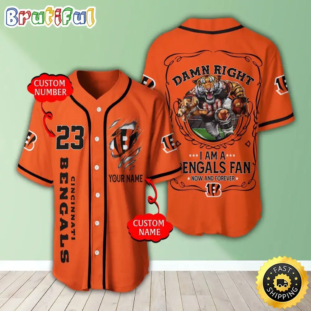 Personalized NFL Cincinnati Bengals Baseball Jersey Timeless Sportswear Image
