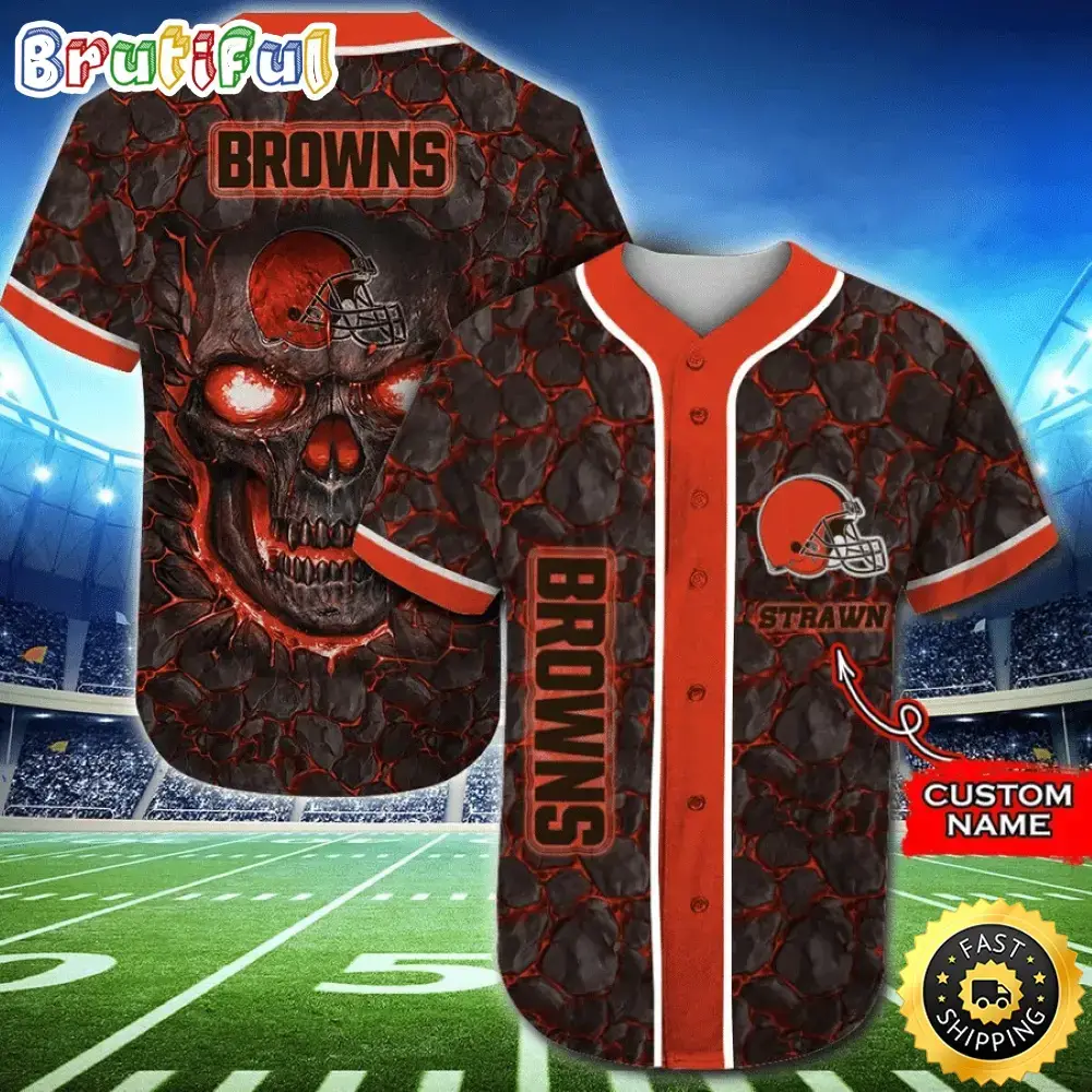 Personalized NFL Cleveland Browns Baseball Jersey Essential Team Tops Image