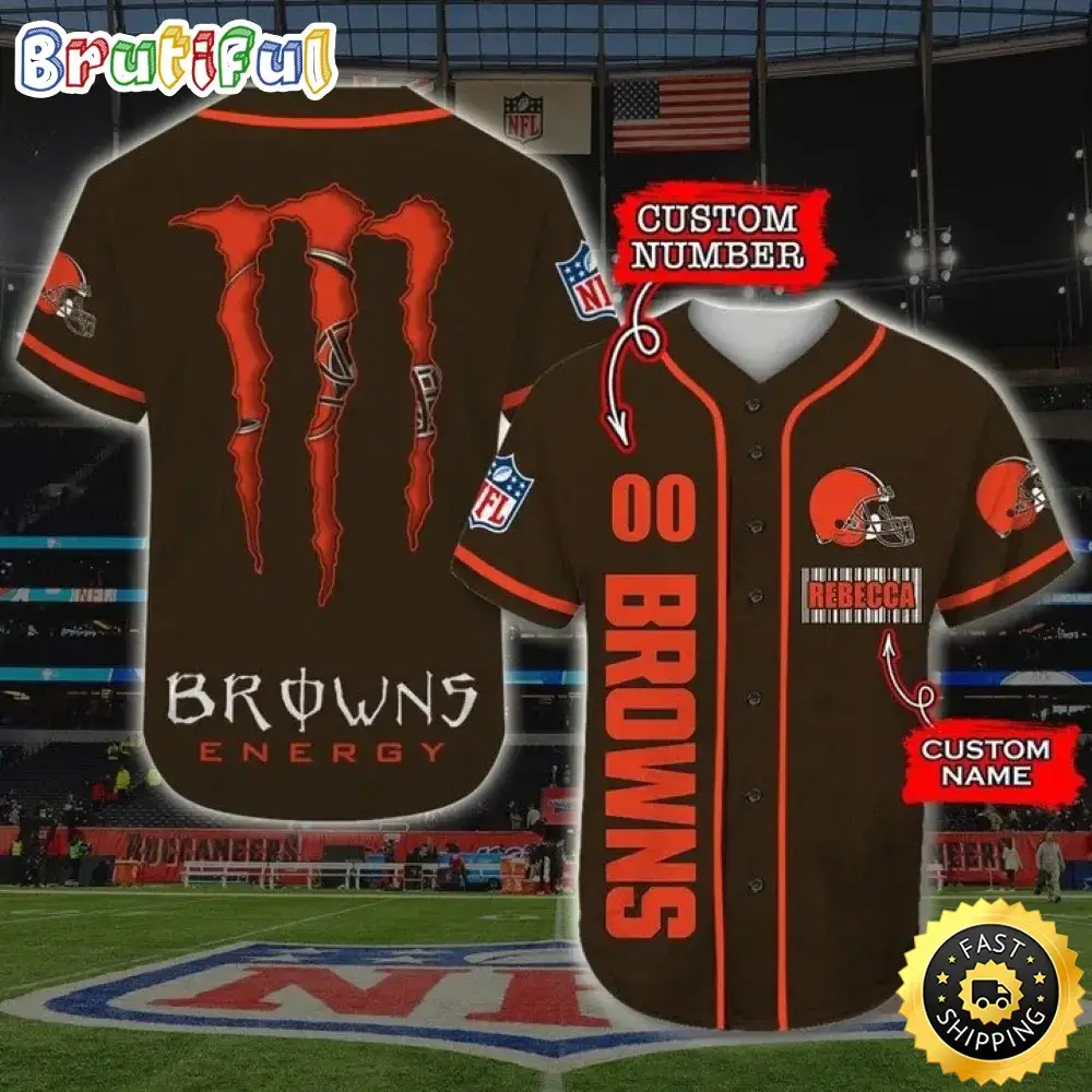 Personalized NFL Cleveland Browns Baseball Jersey Sportswear Tops Image