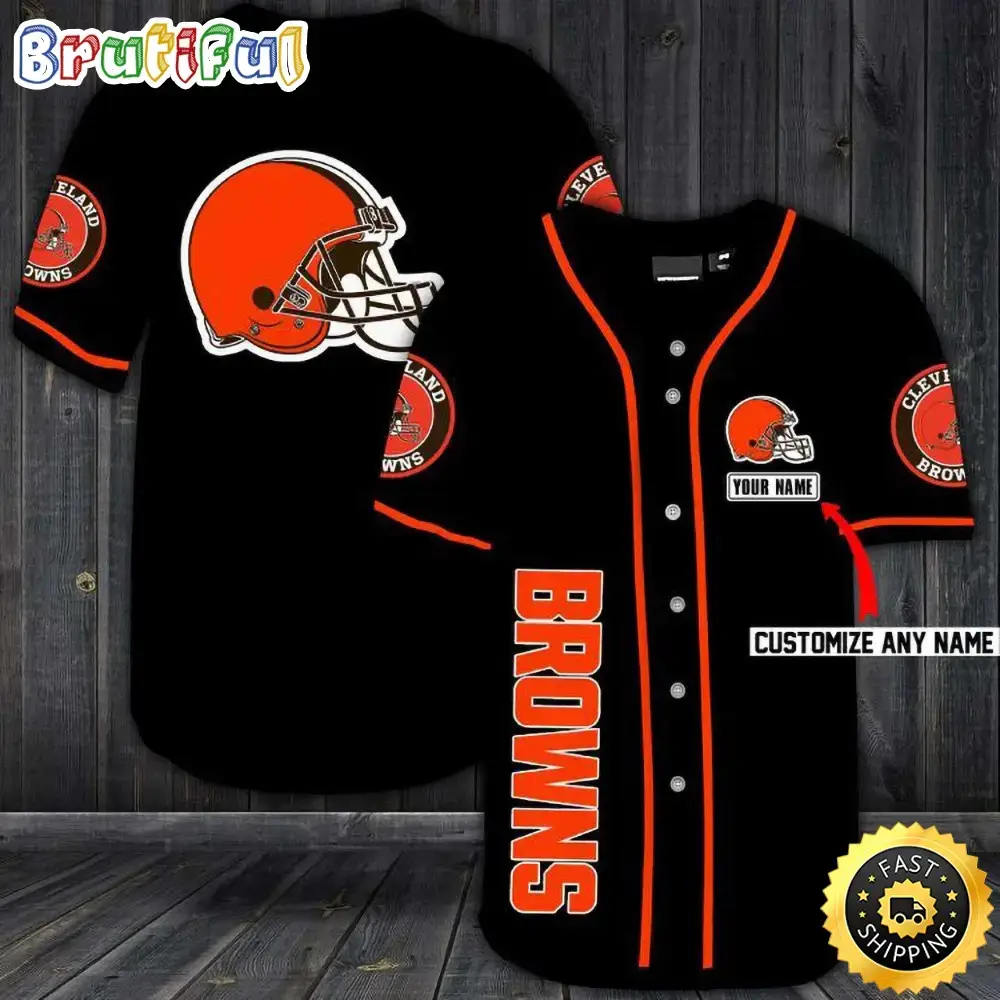 Personalized NFL Cleveland Browns Baseball Jersey Sporty Team Jerseys Image
