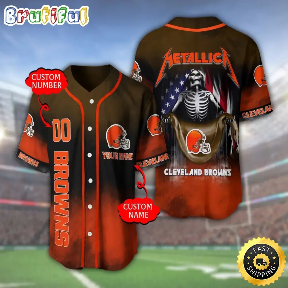 Personalized NFL Cleveland Browns Baseball Jersey Vintage Baseball Gear Image
