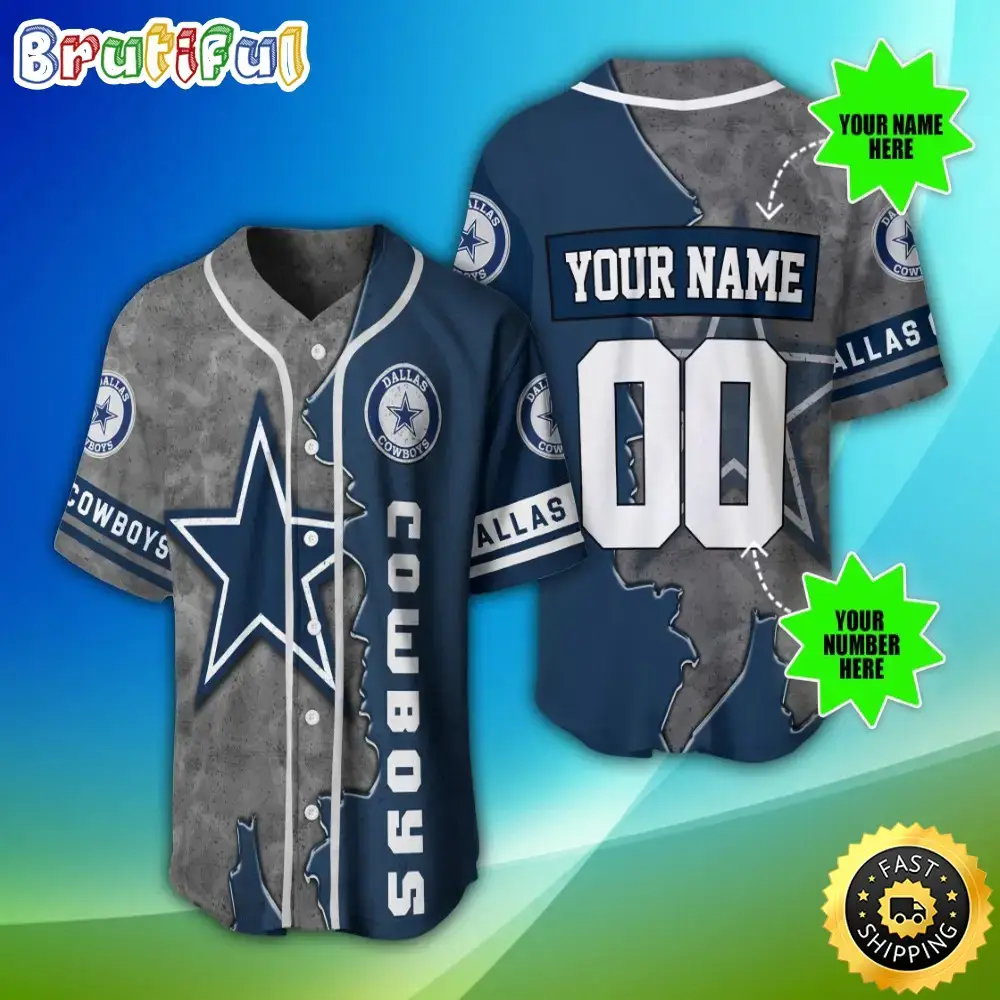 Personalized NFL Dallas Cowboys Baseball Jersey Casual Baseball Gear Image