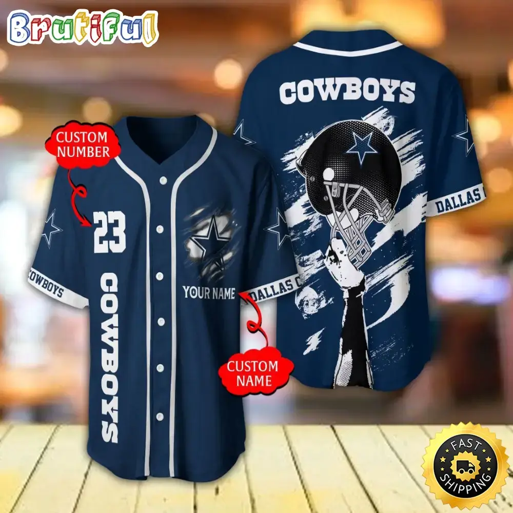 Personalized NFL Dallas Cowboys Baseball Jersey Classic Baseball Jerseys Image