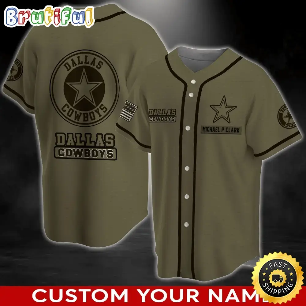 Personalized NFL Dallas Cowboys Baseball Jersey Team Spirit Tops Image