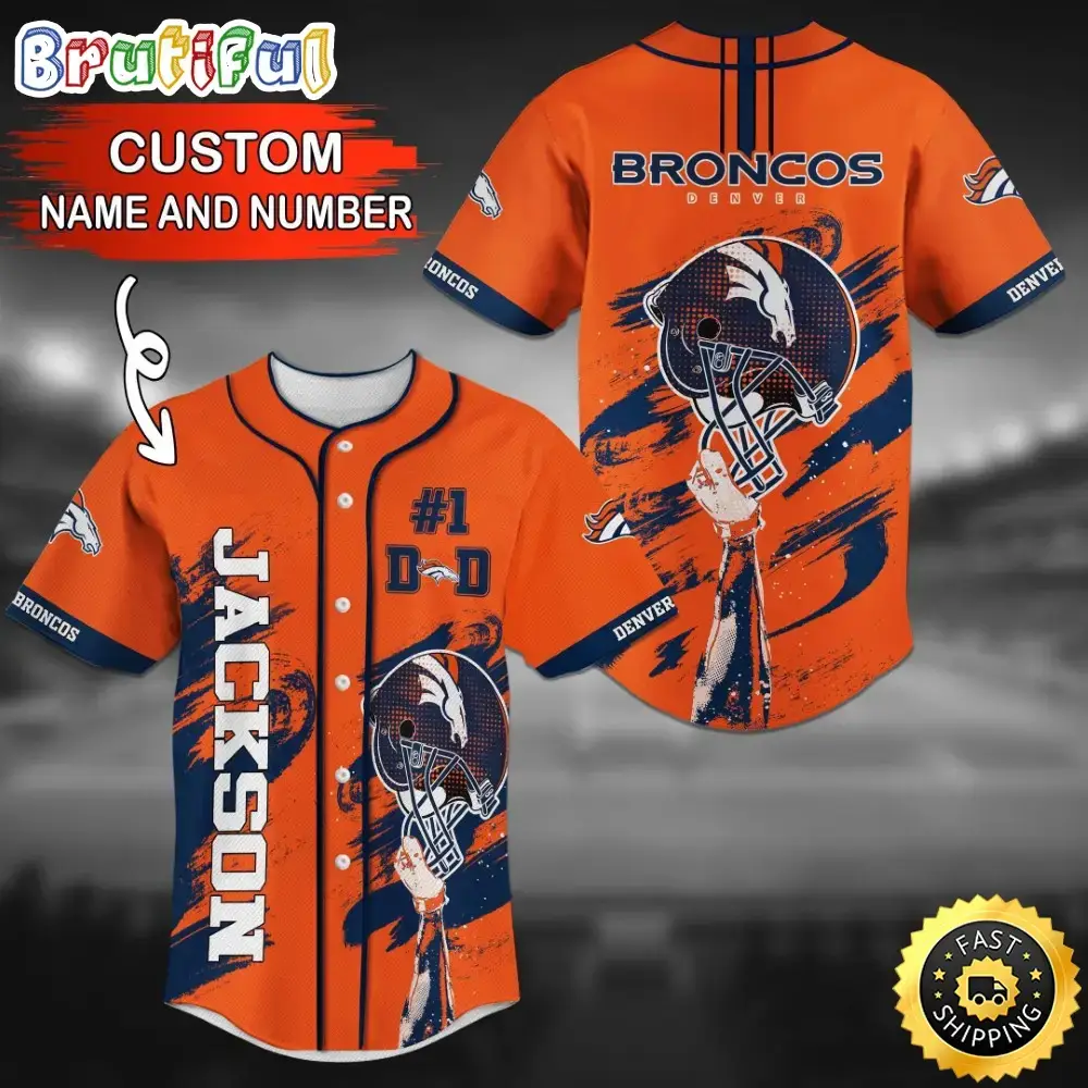 Personalized NFL Denver Broncos Baseball Jersey Casual Baseball Gear Image