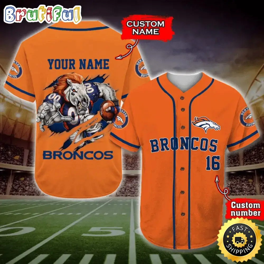 Personalized NFL Denver Broncos Baseball Jersey Fan Favorite Jerseys Image