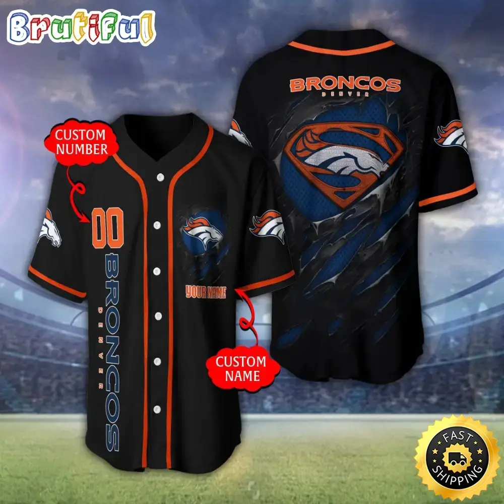 Personalized NFL Denver Broncos Baseball Jersey Vintage Baseball Gear Image
