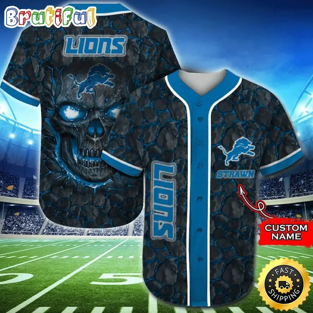 Personalized NFL Detroit Lions Baseball Jersey Casual Baseball Gear Image