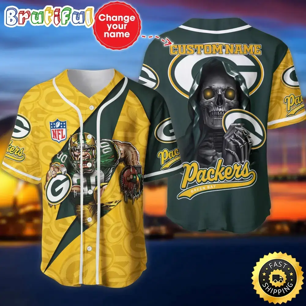 Personalized NFL Green Bay Packers Baseball Jersey Athletic Team Shirts Image