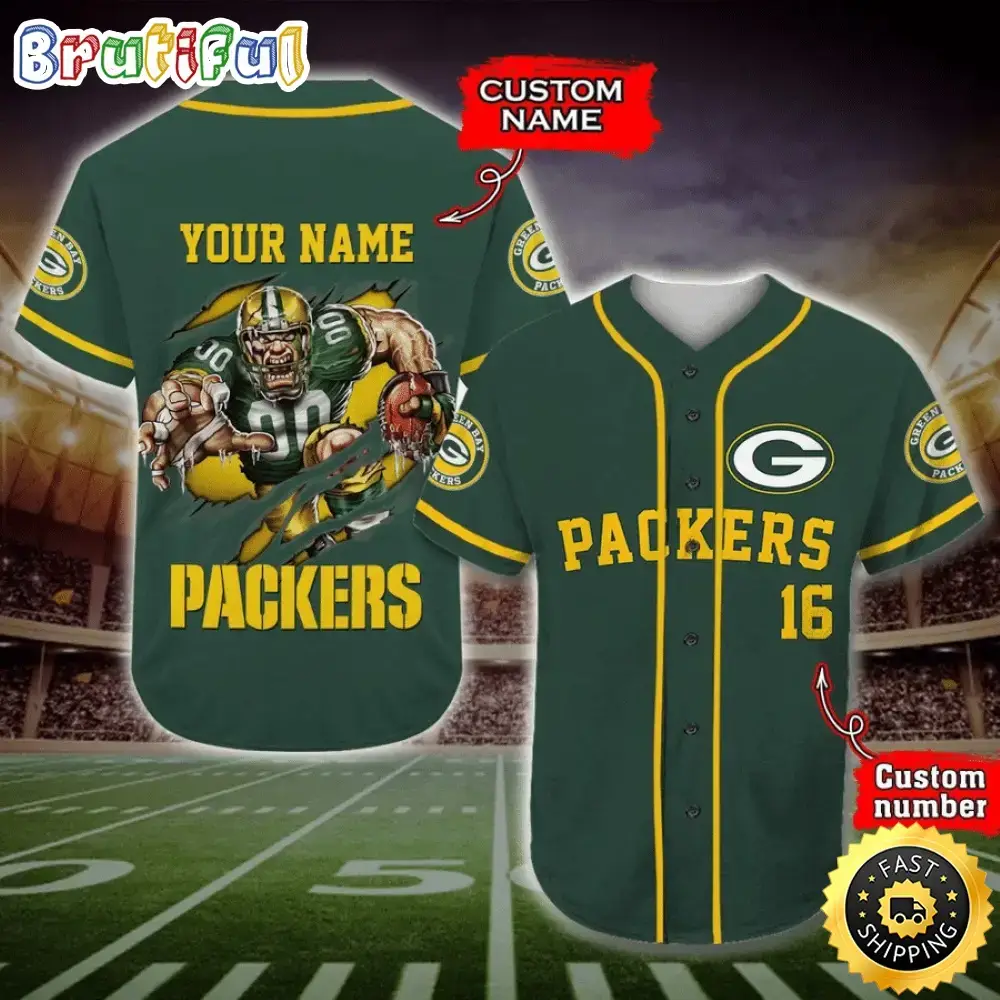 Personalized NFL Green Bay Packers Baseball Jersey Fan Favorite Jerseys Image