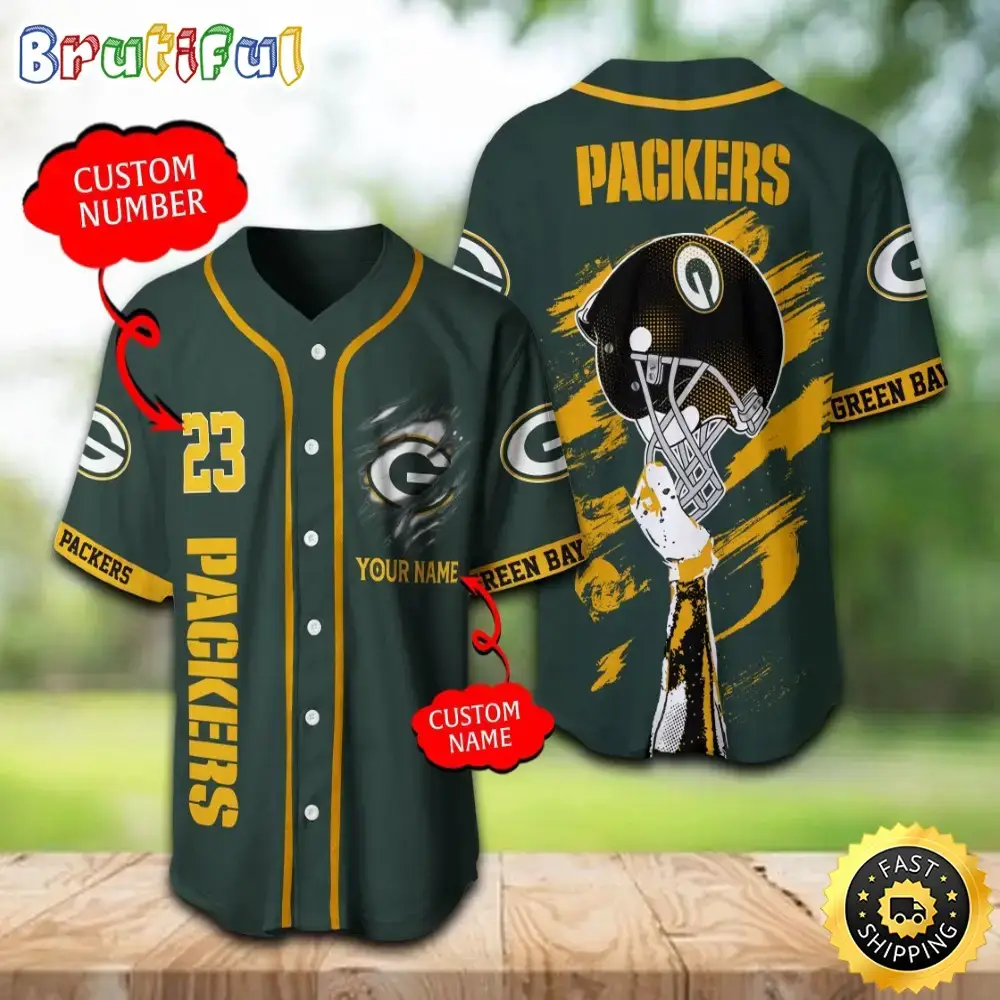 Personalized NFL Green Bay Packers Baseball Jersey For Fans Image