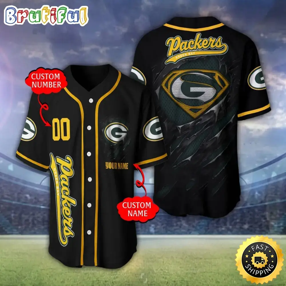 Personalized NFL Green Bay Packers Baseball Jersey Stylish Baseball Tops Image