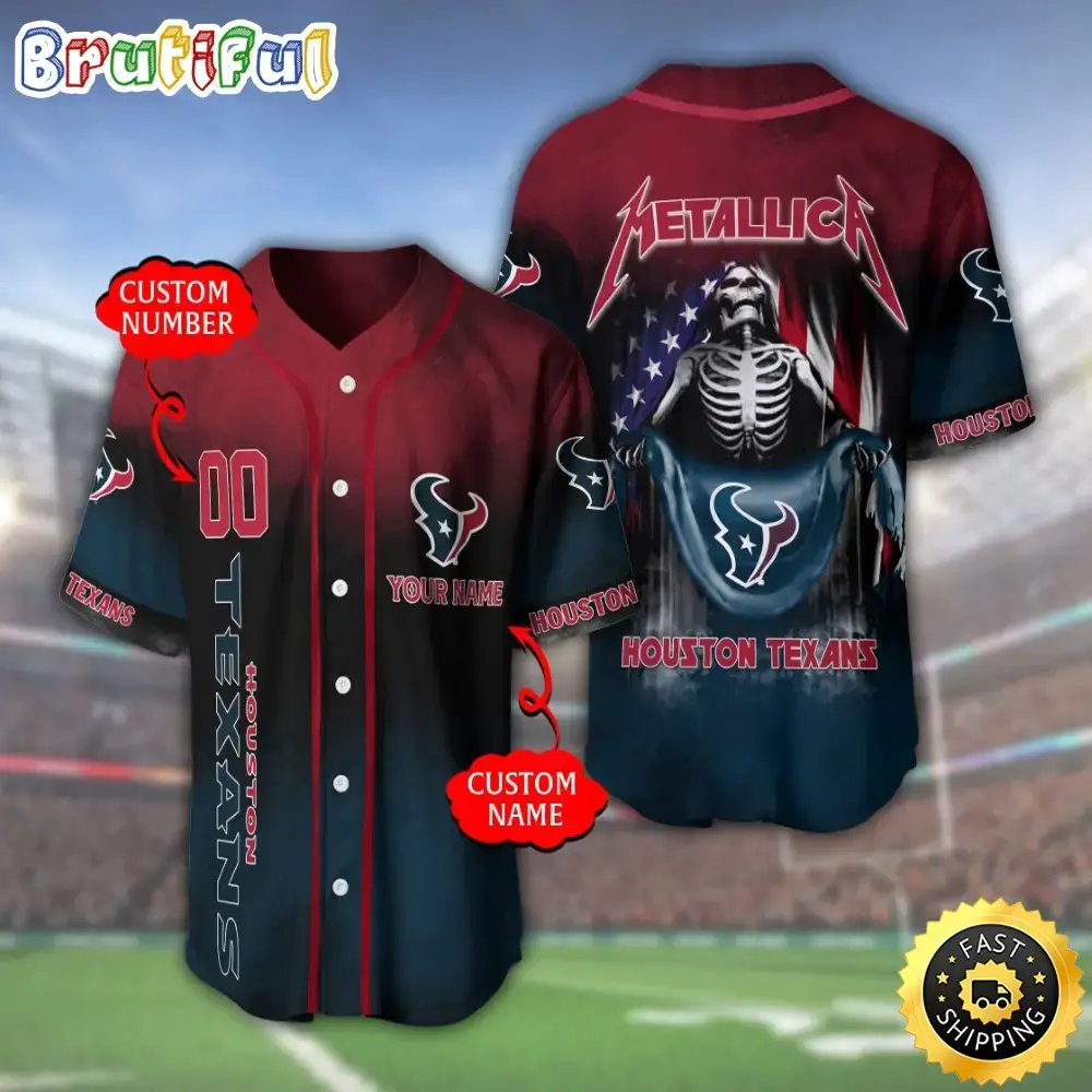Personalized NFL Houston Texans Baseball Jersey Classic Baseball Jerseys Image