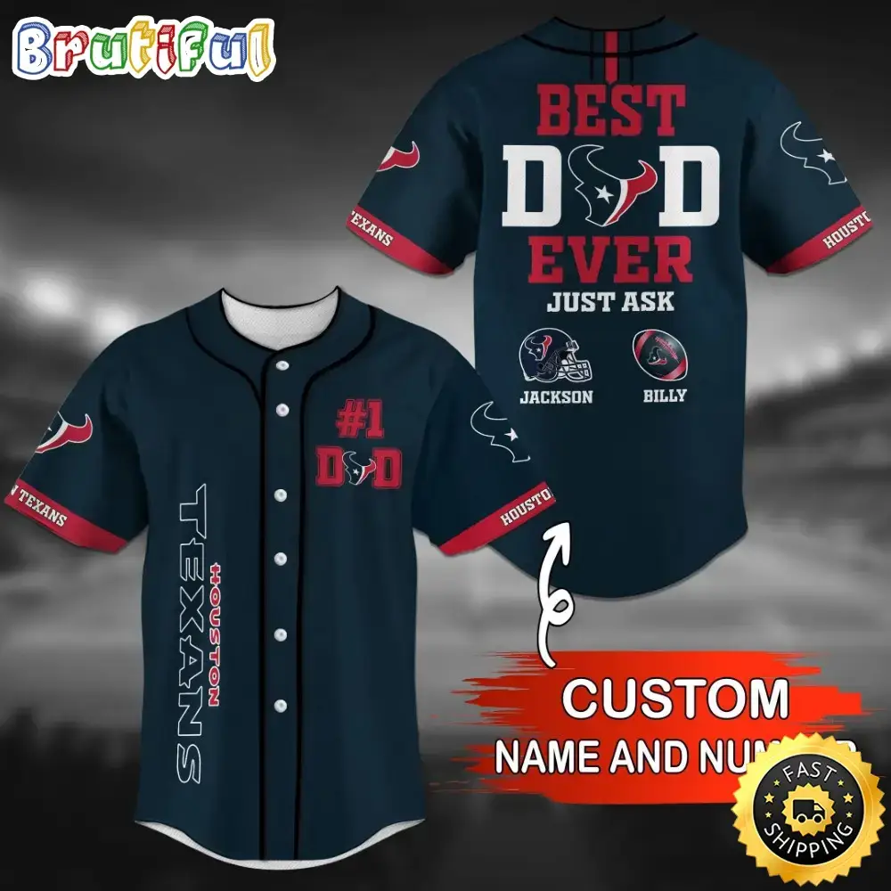 Personalized NFL Houston Texans Baseball Jersey Stylish Baseball Tops Image