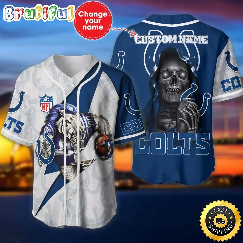 Personalized NFL Indianapolis Colts Baseball Jersey Athletic Team Shirts Image