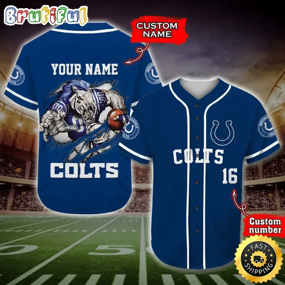 Personalized NFL Indianapolis Colts Baseball Jersey Casual Baseball Gear Image