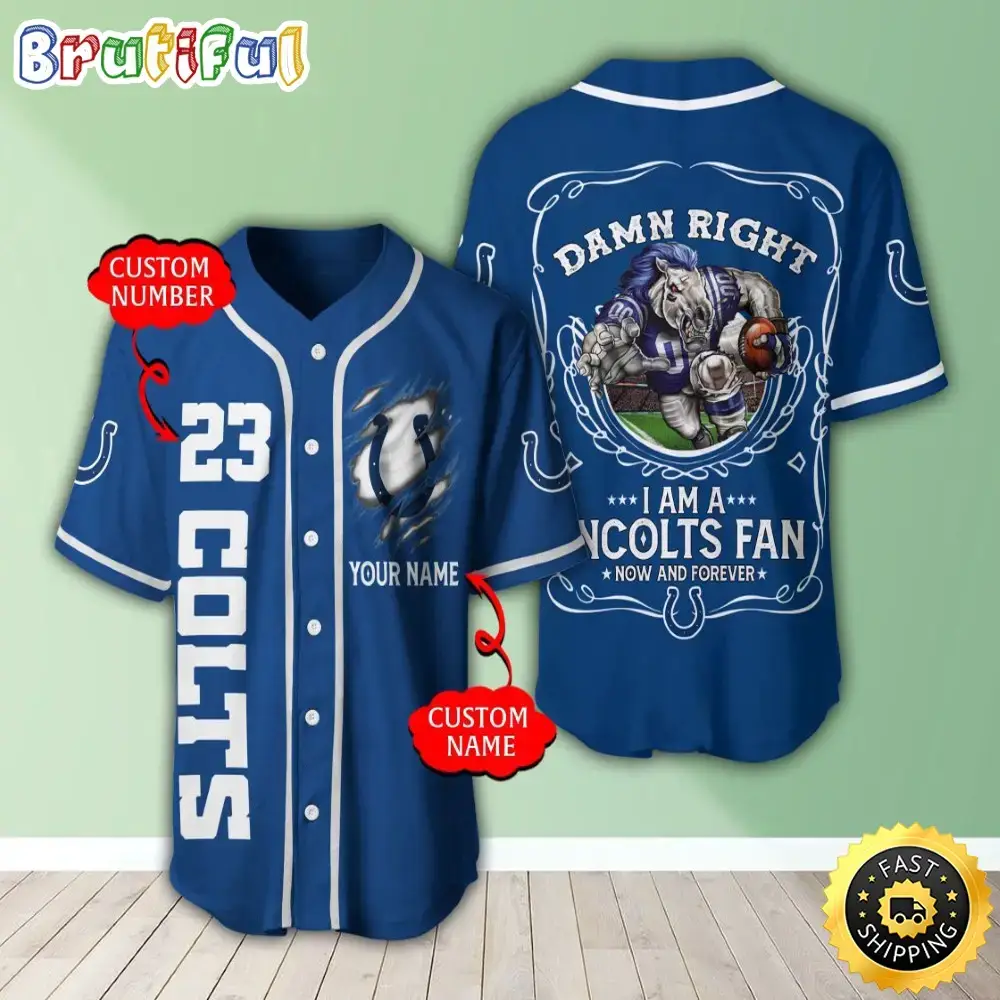 Personalized NFL Indianapolis Colts Baseball Jersey Dynamic Team Shirts Image