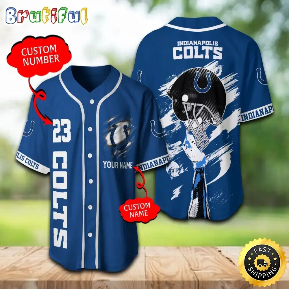 Personalized NFL Indianapolis Colts Baseball Jersey For Fans Image