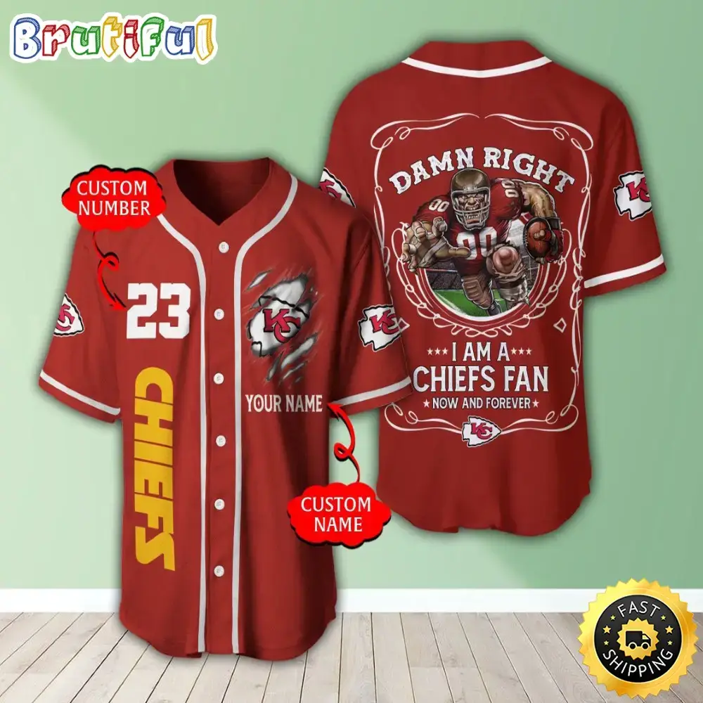 Personalized NFL Kansas City Chiefs Baseball Jersey Sportswear Tops Image