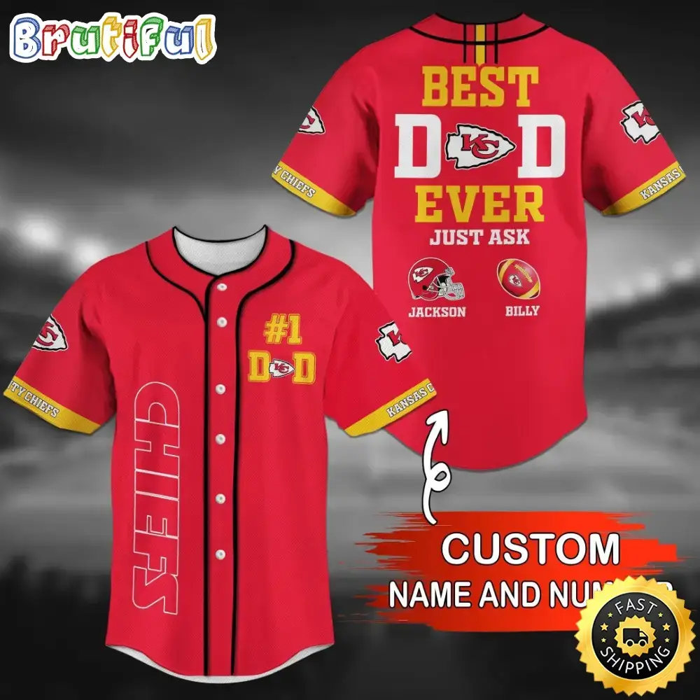 Personalized NFL Kansas City Chiefs Baseball Jersey Team Spirit Tops Image