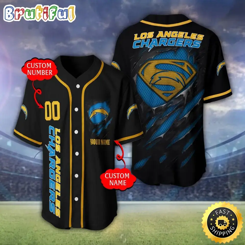Personalized NFL Los Angeles Chargers Baseball Jersey Athletic Team Shirts Image