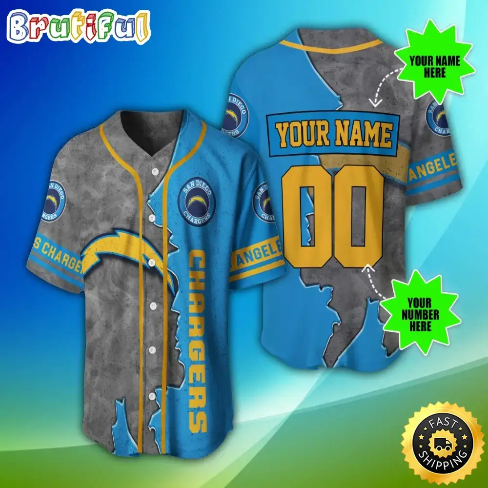 Personalized NFL Los Angeles Chargers Baseball Jersey Authentic Baseball Attire Image