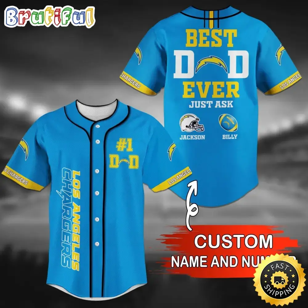 Personalized NFL Los Angeles Chargers Baseball Jersey Stylish Baseball Tops Image