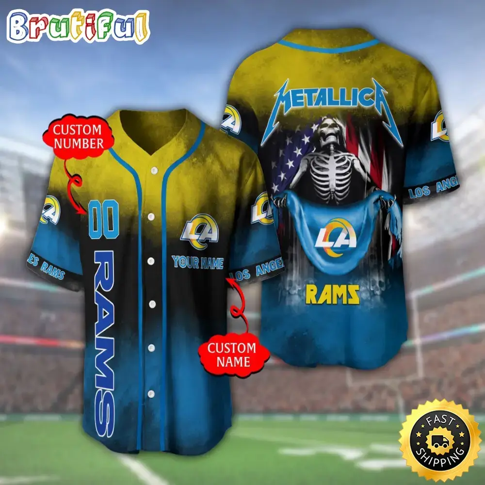 Personalized NFL Los Angeles Rams Baseball Jersey Athletic Team Shirts Image