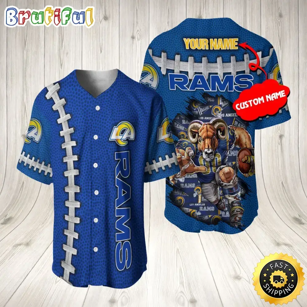 Personalized NFL Los Angeles Rams Baseball Jersey Stylish Baseball Tops Image