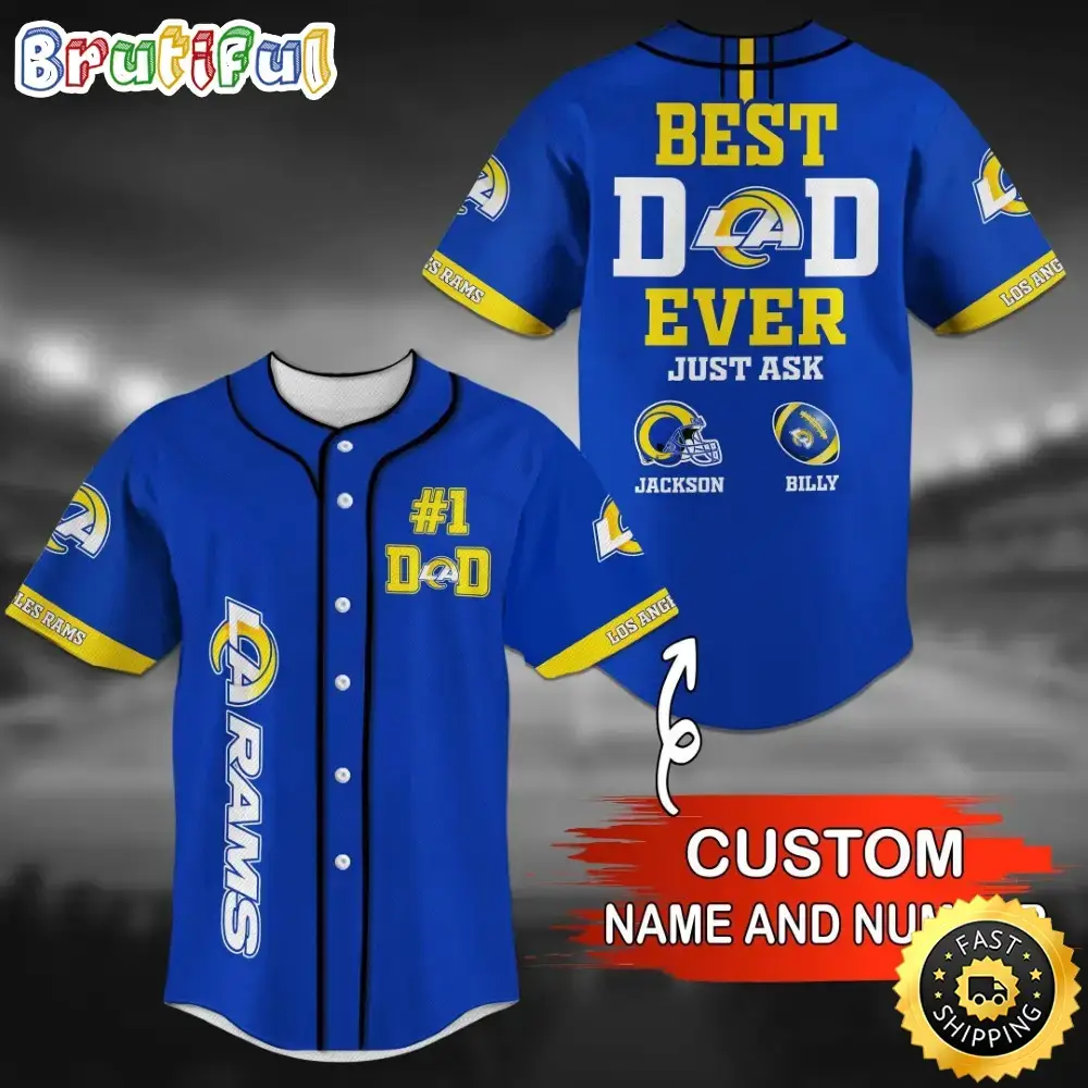Personalized NFL Los Angeles Rams Baseball Jersey Vintage Baseball Gear Image