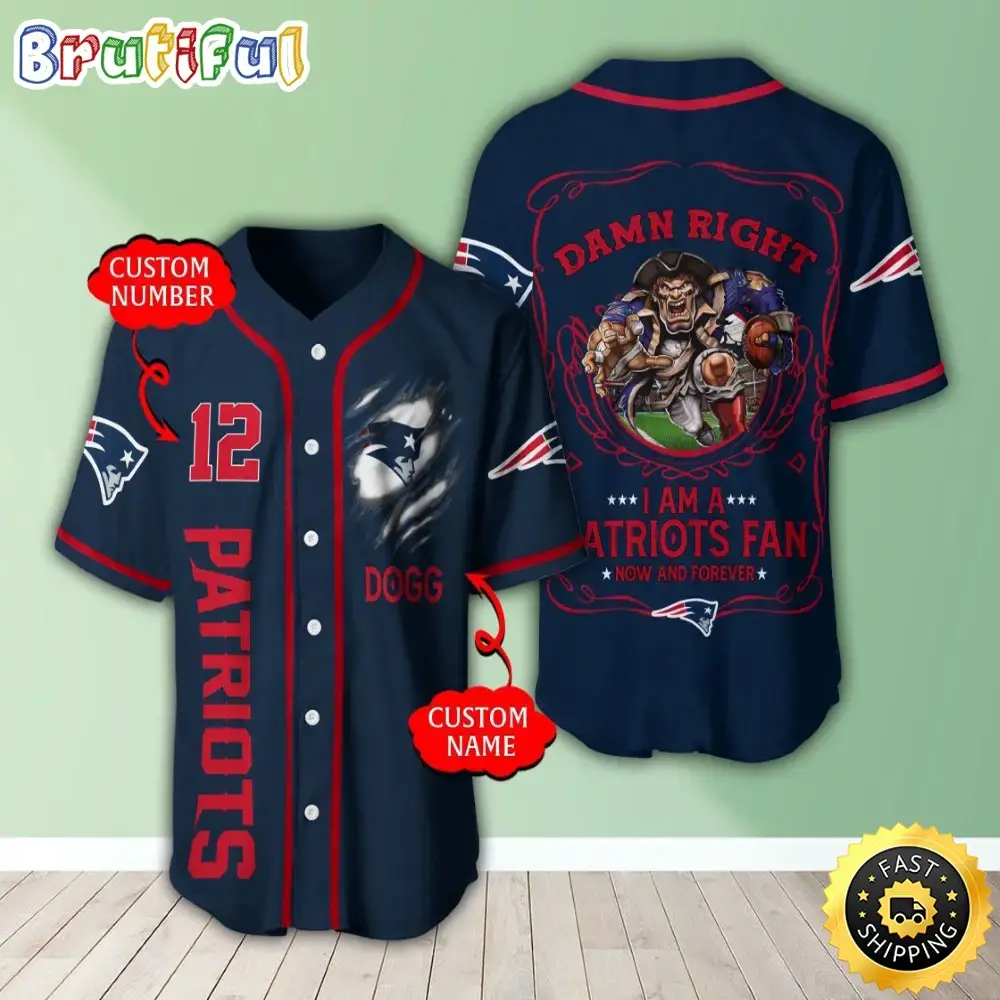 Personalized NFL New England Patriots Baseball Jersey Fan Favorite Jerseys Image