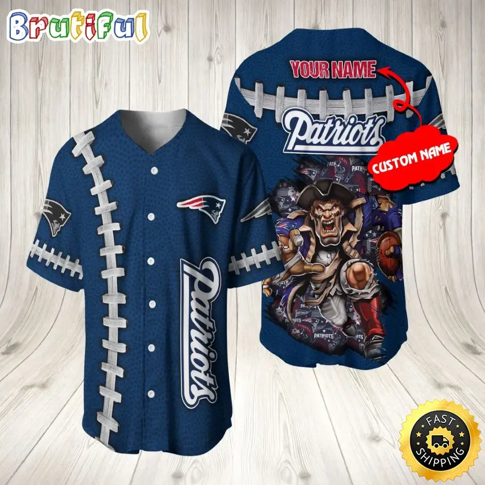 Personalized NFL New England Patriots Baseball Jersey Team Spirit Tops Image