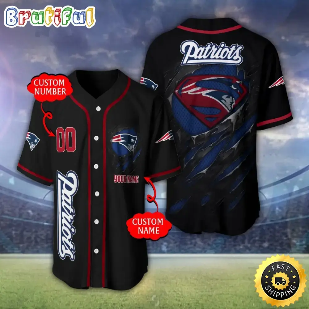 Personalized NFL New England Patriots Baseball Jersey Vintage Baseball Gear Image