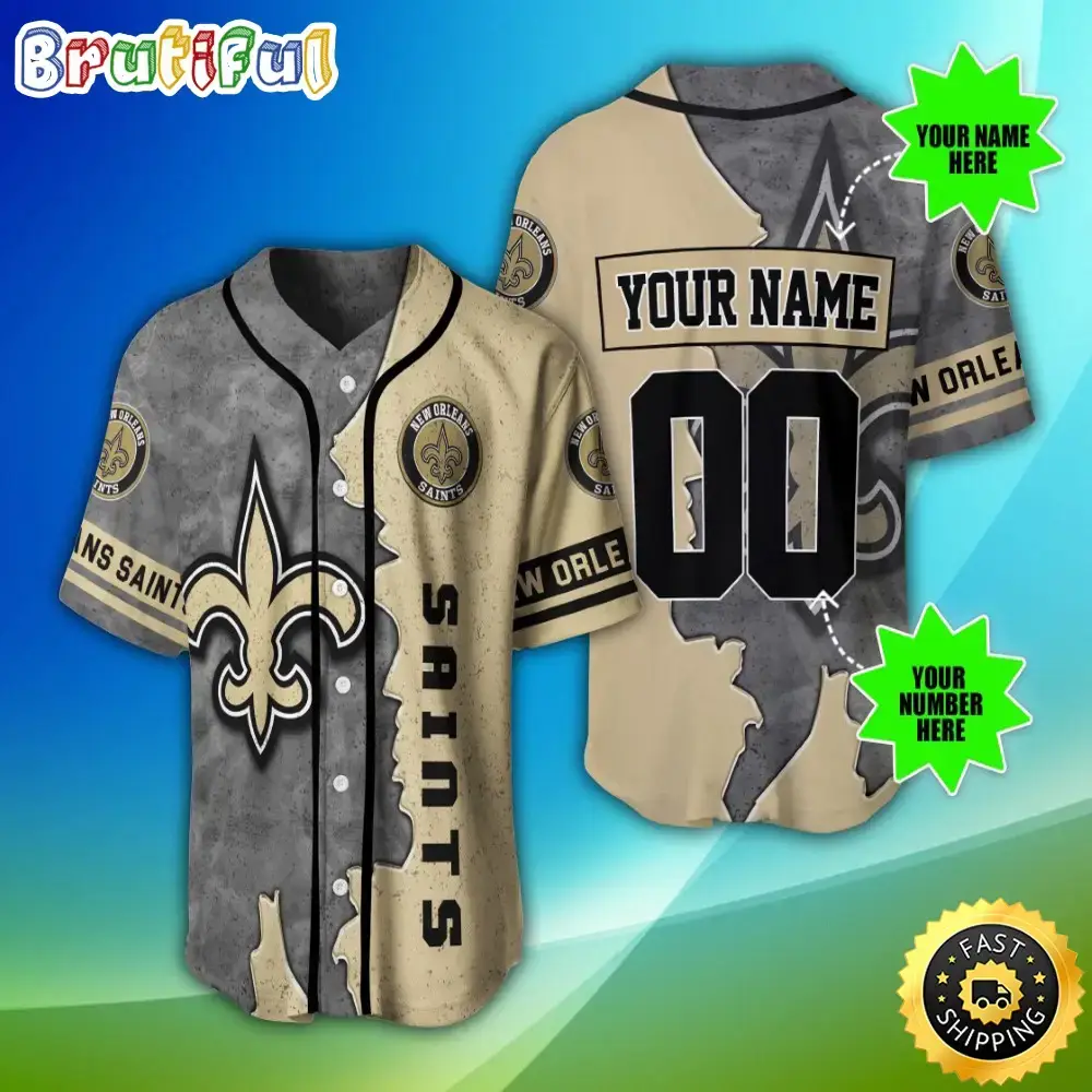 Personalized NFL New Orleans Saints Baseball Jersey Fan Favorite Jerseys Image