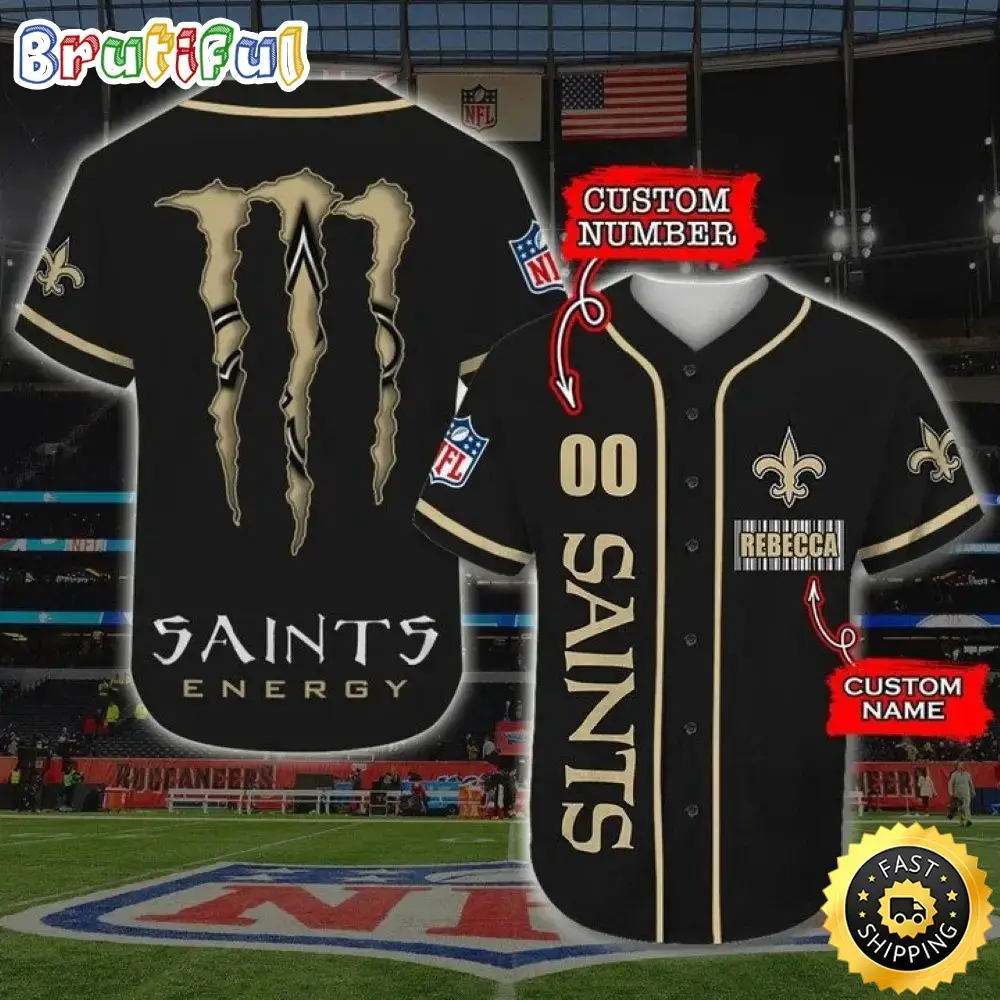 Personalized NFL New Orleans Saints Baseball Jersey Sportswear Tops Image