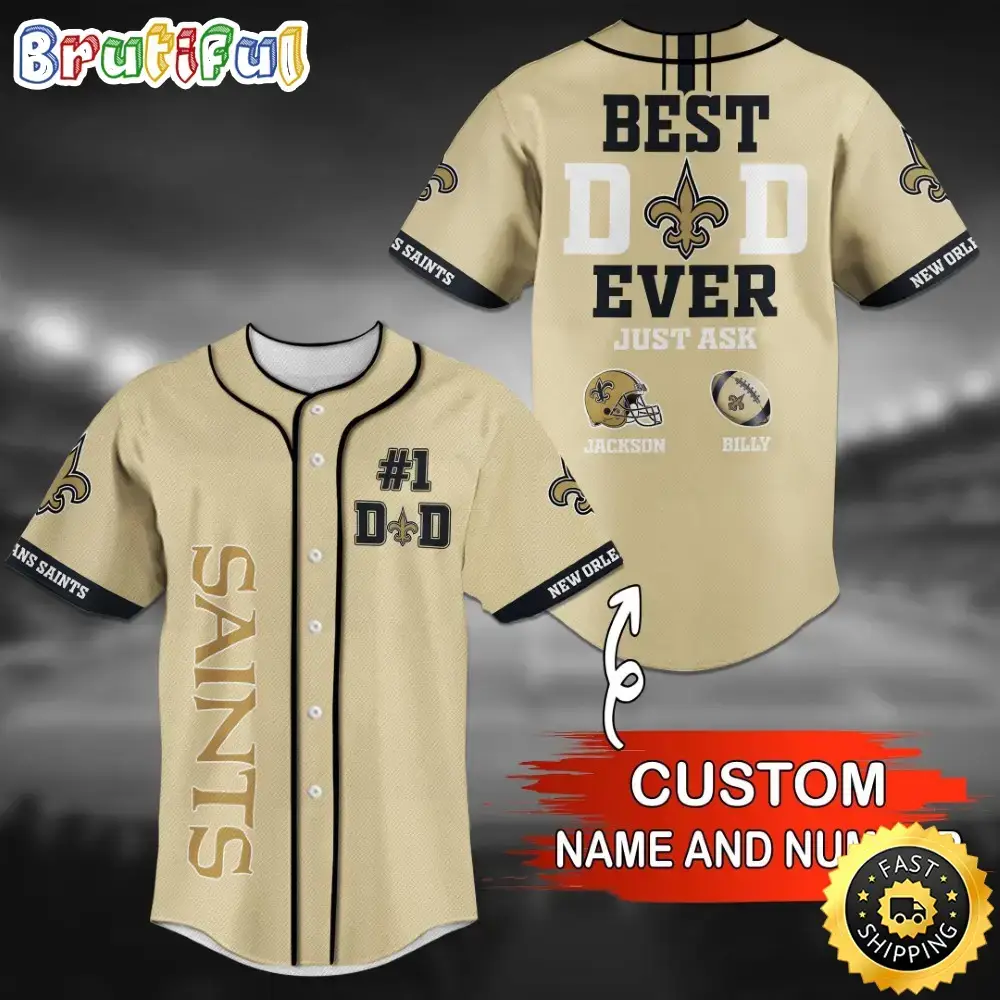Personalized NFL New Orleans Saints Baseball Jersey Stylish Baseball Tops Image