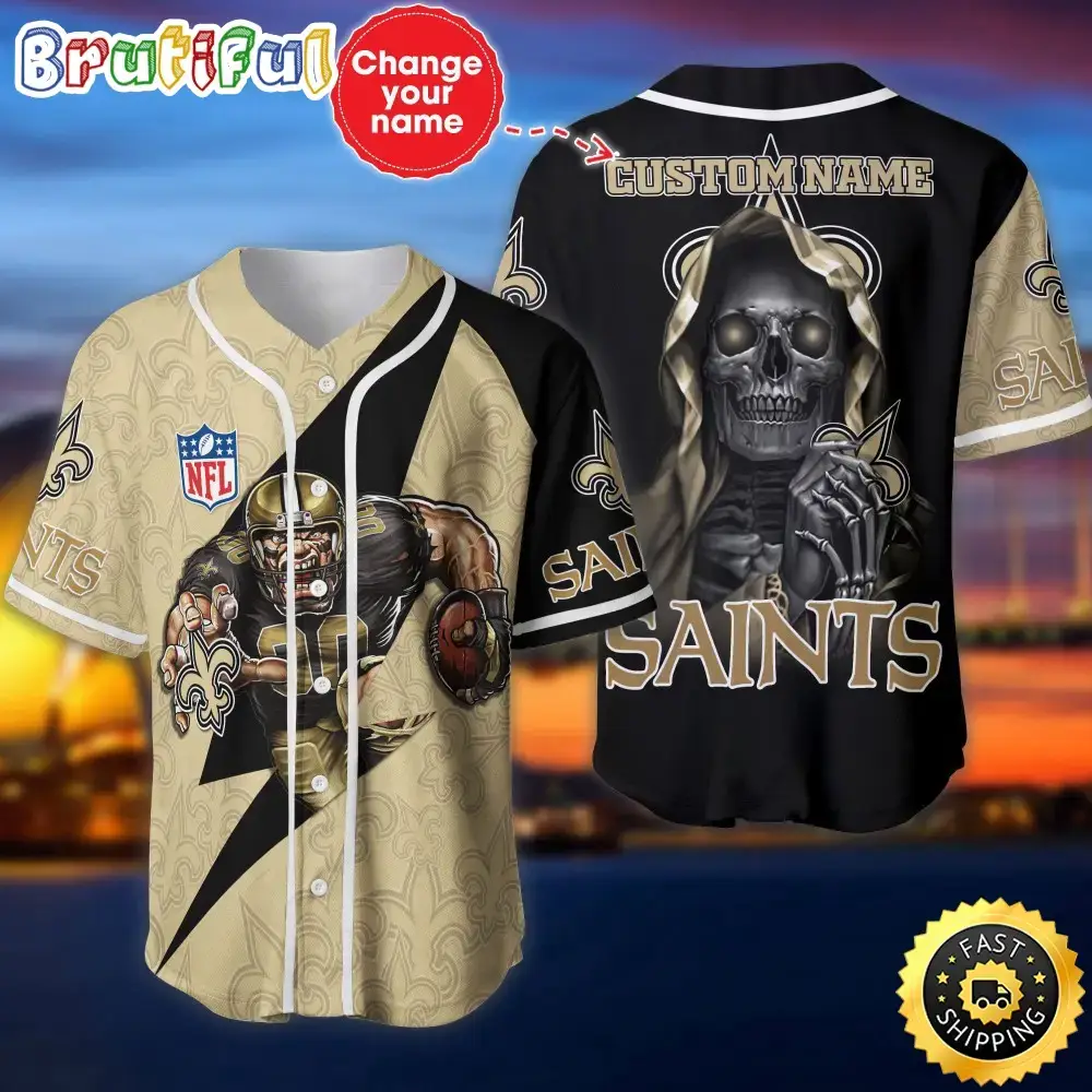 Personalized NFL New Orleans Saints Baseball Jersey Vintage Baseball Gear Image